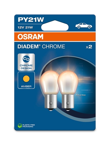 BLISTER 2 BECURI CROM-GALBEN 12V21W PY21W DIADEM CHROME