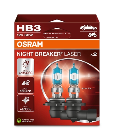 SET 2 BECURI HB3 12V60W NIGHT BREAKER LASER NEXTGEN 150%