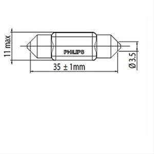 BEC LED 12V (ALB RECE 6000K) SOFIT 38MM ULTINON PRO6000