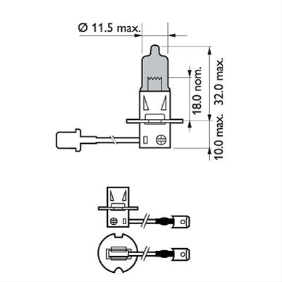 BLISTER 1 BEC H3 12V55W WHITE VISION ULTRA