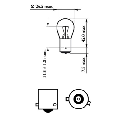 BEC ROSU 12V21W TIP PR21W (SE FACTUREAZA CATE 10)