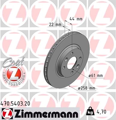 Imagine pentru produsul „DISC FRANA FATA 258X22- ZIMMERMAN"