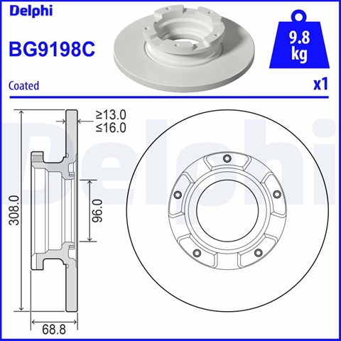 Imagine pentru produsul „DISC FRANA DELPHI (LIVRABIL NUMAI PERECHE)"