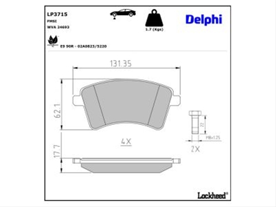 Imagine pentru produsul „SET PLACUTE FRANA - DELPHI NBB"