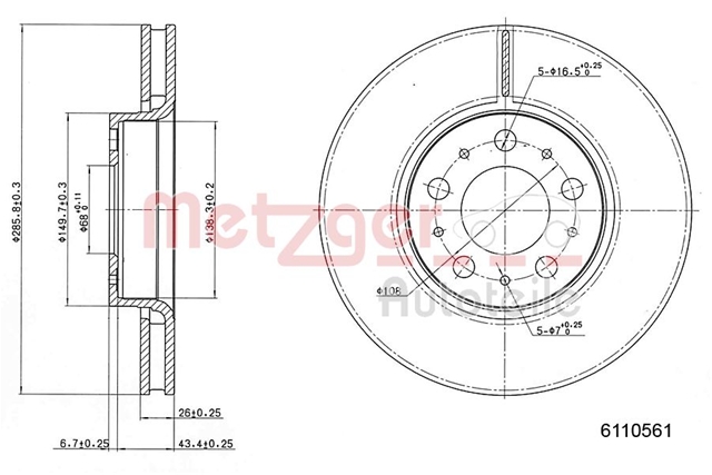 Imagine pentru produsul „DISC FRANA METZGER CSNBB"