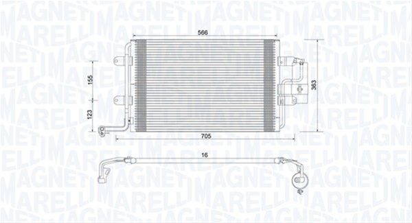 Imagine pentru produsul „CONDENSATOR A/C (BC735) MARELLI"