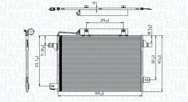 Imagine pentru produsul „CONDENSATOR A/C (BC745) MARELLI SE25"