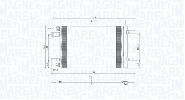 Imagine pentru produsul „CONDENSATOR A/C (BC766) MARELLI SE25"