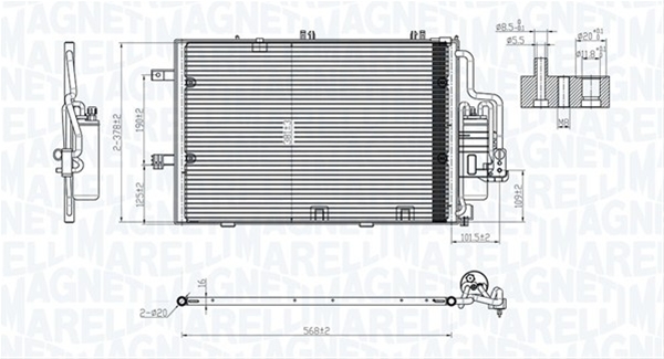 Imagine pentru produsul „CONDENSATOR A/C (BC770) MARELLI SE25"