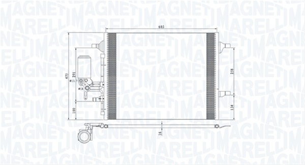 Imagine pentru produsul „CONDENSATOR A/C (BC789) MARELLI SE25"