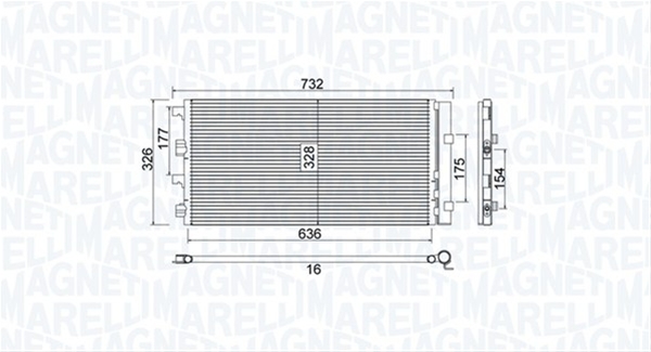 Imagine pentru produsul „CONDENSATOR A/C (BC797) MARELLI SE25"
