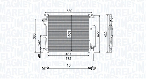 Imagine pentru produsul „CONDENSATOR A/C (BC799) MARELLI SE25"