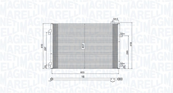 CONDENSATOR A/C (BC803) MARELLI SE25
