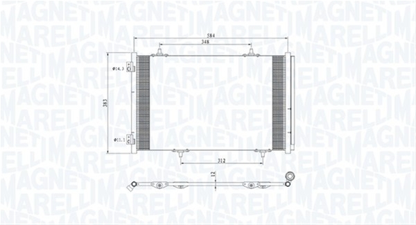 CONDENSATOR A/C (BC812) MARELLI