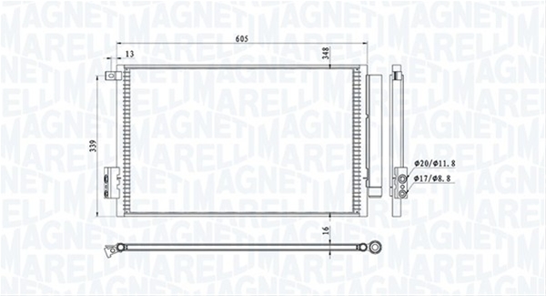 CONDENSATOR A/C (BC814) MARELLI