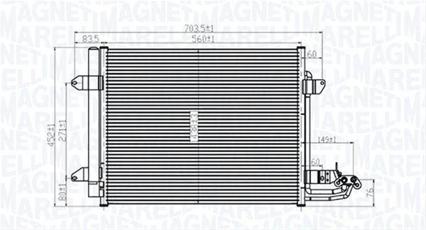 CONDENSATOR A/C (BC815) MARELLI SE25