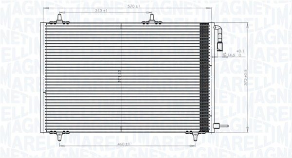 CONDENSATOR A/C (BC816) MARELLI SE25