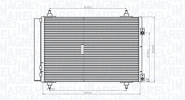 CONDENSATOR A/C (BC820) MARELLI SE25