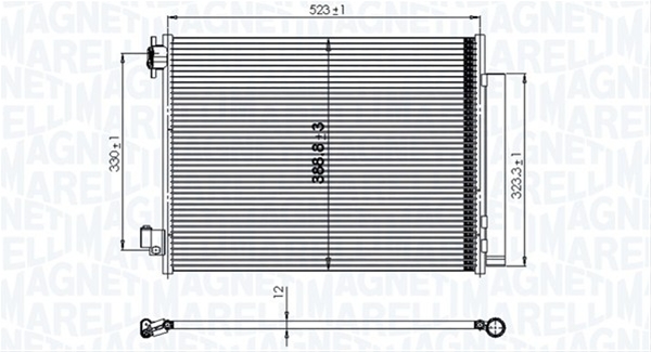 Imagine pentru produsul „CONDENSATOR A/C (BC823) MARELLI SE25"