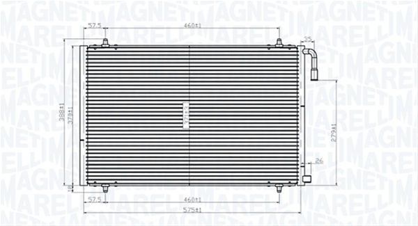 Imagine pentru produsul „CONDENSATOR A/C (BC825) MARELLI SE25"