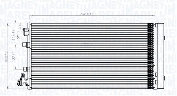 Imagine pentru produsul „CONDENSATOR A/C (BC826) MARELLI SE25"