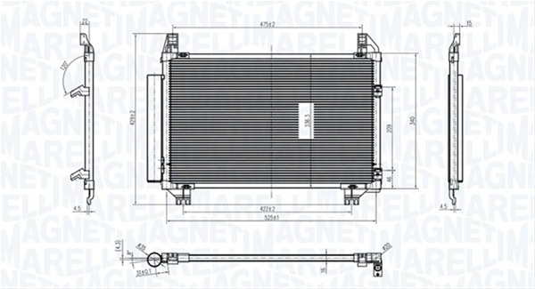 CONDENSATOR A/C (BC837) MARELLI SE25