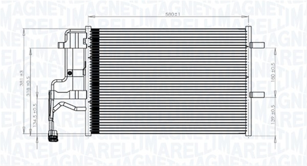 CONDENSATOR A/C (BC844) MARELLI SE25