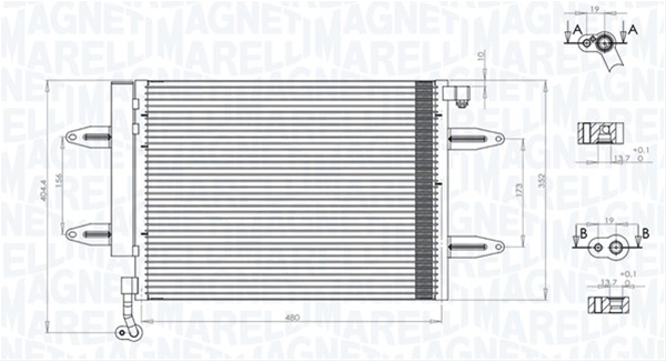CONDENSATOR A/C (BC911) MARELLI SE25