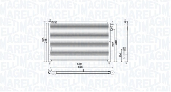 CONDENSATOR A/C (BC937) MARELLI SE25