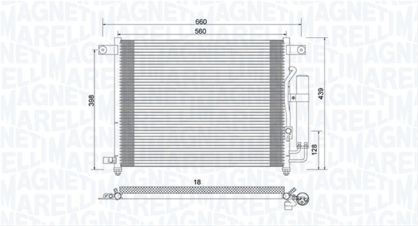 CONDENSATOR A/C (BC943) MARELLI SE25
