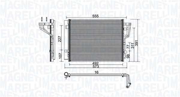 Imagine pentru produsul „CONDENSATOR A/C (BC976) MARELLI SE25"