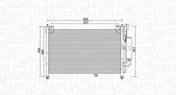 CONDENSATOR A/C (BC989) MARELLI SE25