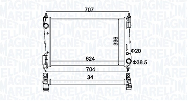 Imagine pentru produsul „RADIATOR MOTOR (BM1512) MARELLI"