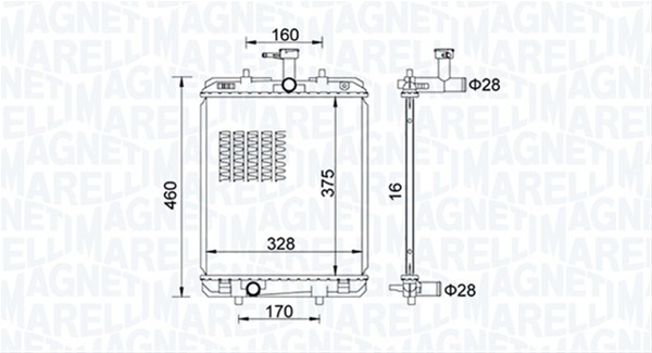 Imagine pentru produsul „RADIATOR MOTOR (BM1515) MARELLI"
