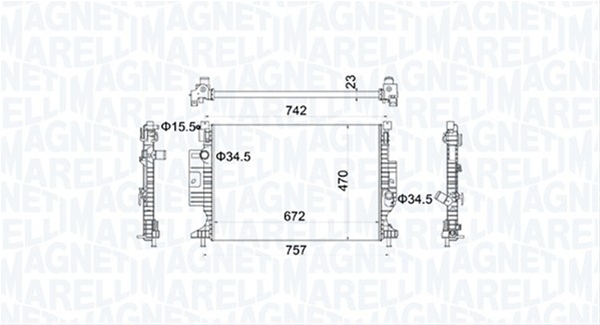 Imagine pentru produsul „RADIATOR MOTOR (BM1553) MARELLI"