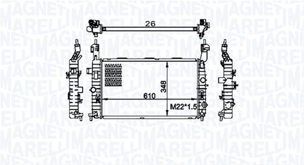 Imagine pentru produsul „RADIATOR MOTOR (BM1558) MARELLI"