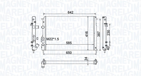 Imagine pentru produsul „RADIATOR MOTOR (BM1591) MARELLI"