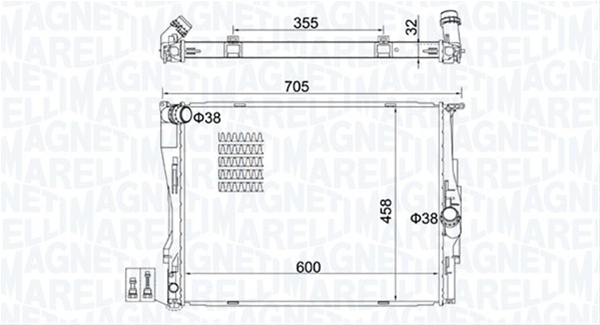 Imagine pentru produsul „RADIATOR MOTOR (BM1607) MARELLI"