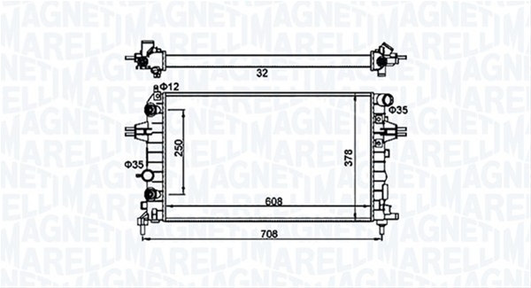 Imagine pentru produsul „RADIATOR MOTOR (BM1617) MARELLI"