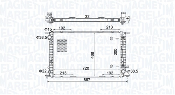 Imagine pentru produsul „RADIATOR MOTOR (BM1618) MARELLI"