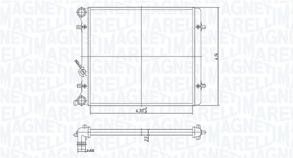Imagine pentru produsul „RADIATOR MOTOR (BM1667) MARELLI"