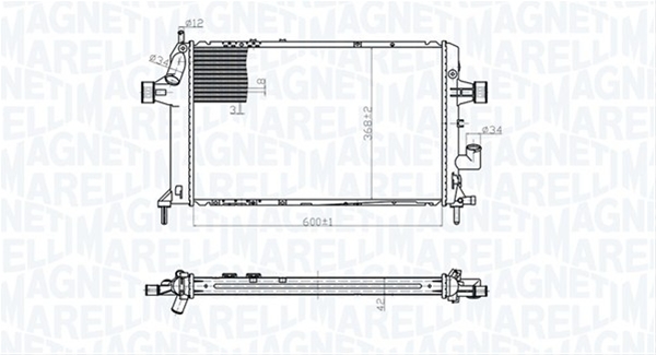 Imagine pentru produsul „RADIATOR MOTOR (BM1767) MARELLI"