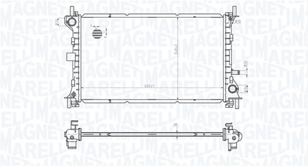 Imagine pentru produsul „RADIATOR MOTOR (BM1781) MARELLI"