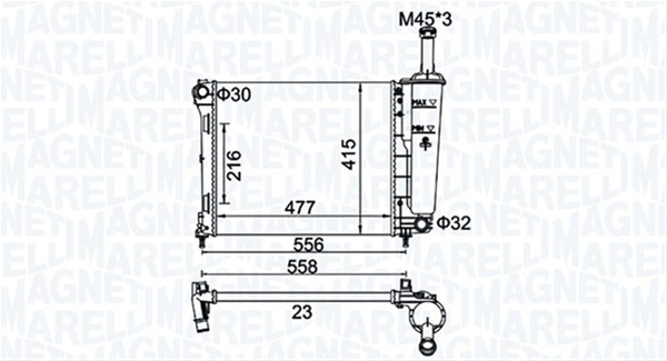 Imagine pentru produsul „RADIATOR MOTOR (BM1839) MARELLI"