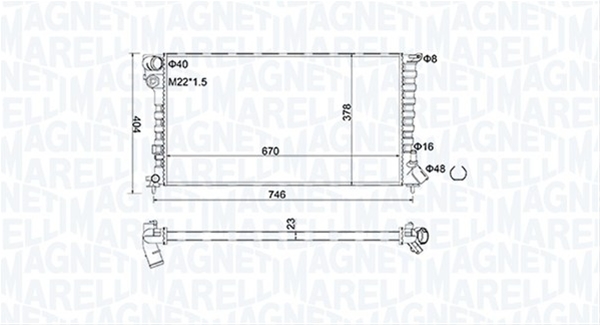 Imagine pentru produsul „RADIATOR MOTOR (BM1866) MARELLI"