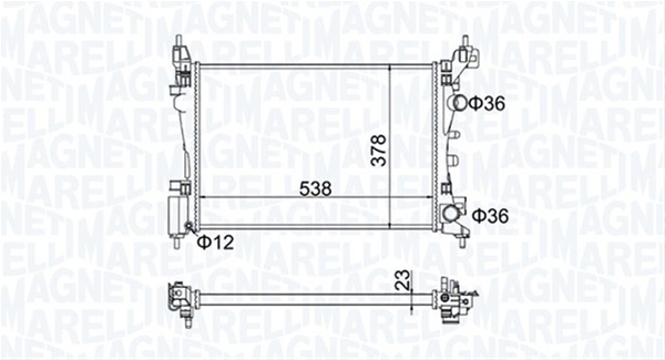 Imagine pentru produsul „RADIATOR MOTOR (BM1867) MARELLI"