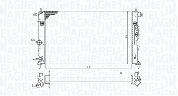 Imagine pentru produsul „RADIATOR MOTOR (BM1906) MARELLI"