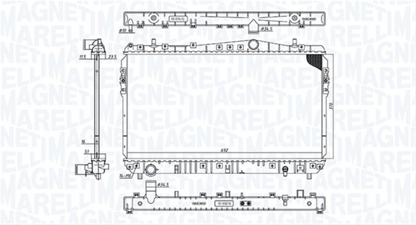 Imagine pentru produsul „RADIATOR MOTOR (BM1976) MARELLI"