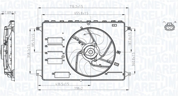 Imagine pentru produsul „ELECTROVENTILATOR RADIATOR (MTC761AX) MARELLI"