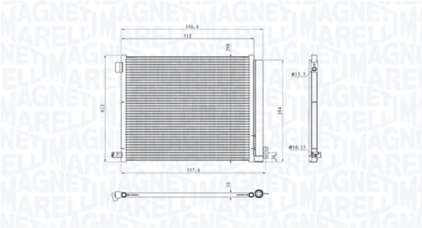 Imagine pentru produsul „CONDENSATOR A/C (BC884) MARELLI SE25"
